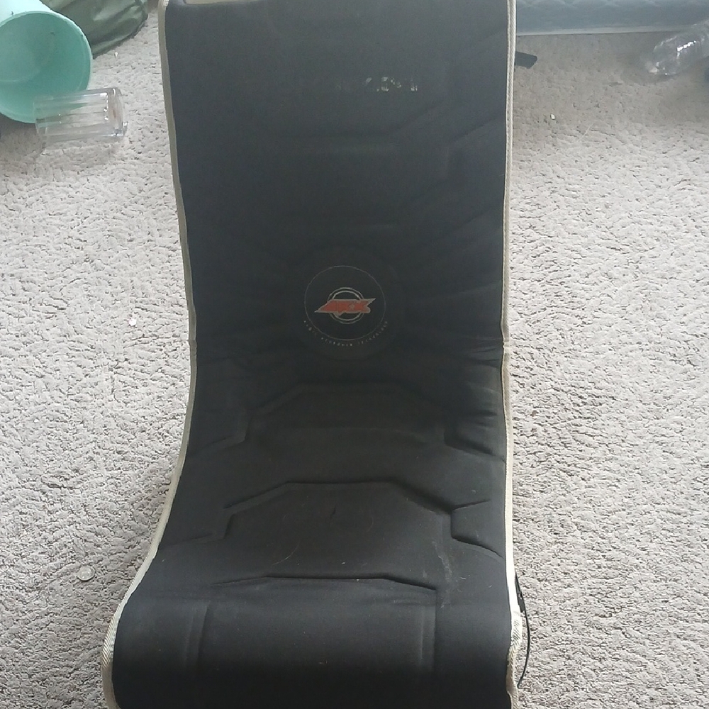 Black Gaming Chair with Cream Trim